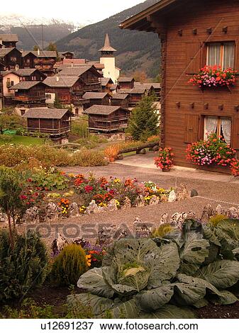 Switzerland, Europe, valais, wallis, Val d'Anniviers, Grimentz, alpine village View Large Photo Image Stock Photo - Switzerland, Europe, valais, wallis, Val d'Anniviers, Grimentz, alpine village. Fotosearch