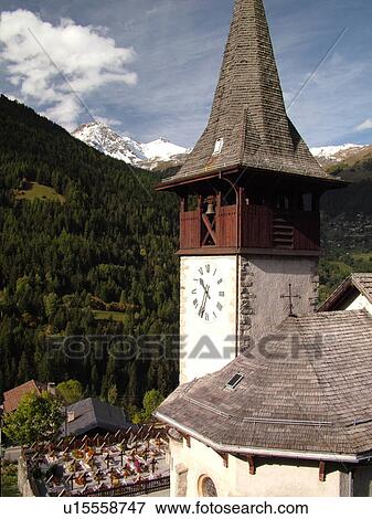Switzerland, Europe, valais, wallis, Val d'Anniviers, Ayer, church, bell tower View Large Photo Image Stock Photo - Switzerland, Europe, valais, wallis, Val d'Anniviers, Ayer, church, bell tower. Fotosearch