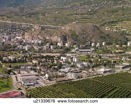 Switzerland, Europe, valais, wallis, Sion, Rhone Valley, Fendant Wine Region View Large Photo Image Stock Photo - Switzerland, Europe, valais, wallis, Sion, Rhone Valley, Fendant Wine Region. Fotosearch