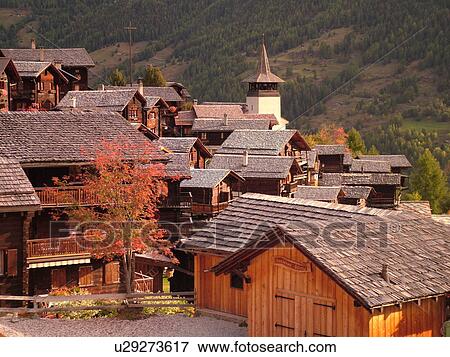 Switzerland, Europe, valais, wallis, Val d'Anniviers, Grimentz, alpine village, church, rooftops View Large Photo Image Stock Photo - Switzerland, Europe, valais, wallis, Val d'Anniviers, Grimentz, alpine village, church, rooftops. Fotosearch