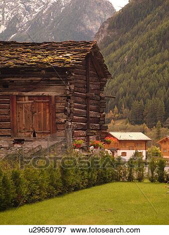 Switzerland, Europe, valais, wallis, Val D'Herens, Evolene, old wooden mazot, chalets View Large Photo Image Stock Photo - Switzerland, Europe, valais, wallis, Val D'Herens, Evolene, old wooden mazot, chalets. Fotosearch