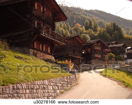Switzerland, Europe, valais, wallis, Val d'Anniviers, Ayer, alpine village, old chalets View Large Photo Image Stock Photograph - Switzerland, Europe, valais, wallis, Val d'Anniviers, Ayer, alpine village, old chalets . Fotosearch