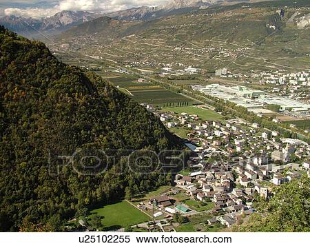 Switzerland, Europe, valais, wallis, Sierre, Rhone Valley, Fendant Wine Region, aerial view View Large Photo Image Stock Photography - Switzerland, Europe, valais, wallis, Sierre, Rhone Valley, Fendant Wine Region, aerial view. Fotosearch