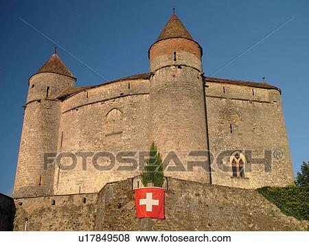 Switzerland, Europe, Vaud, Grandson, chateau View Large Photo Image Stock Photo - Switzerland, Europe, Vaud, Grandson, chateau. Fotosearch