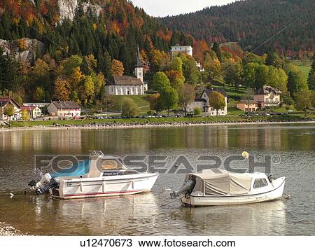 Switzerland, Europe, Vaud, Jura, Le Pont, Vallee de Joux, Lac De Joux, boats View Large Photo Image Stock Image - Switzerland, Europe, Vaud, Jura, Le Pont, Vallee de Joux, Lac De Joux, boats. Fotosearch
