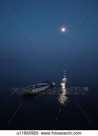 Switzerland, Europe, Vaud, La Cote, Rolle, Lake Geneva, Lac Leman, evening, full moon, wooden rowboat View Large Photo Image Stock Photography - Switzerland, Europe, Vaud, La Cote, Rolle, Lake Geneva, Lac Leman, evening, full moon, wooden rowboat. Fotosearch