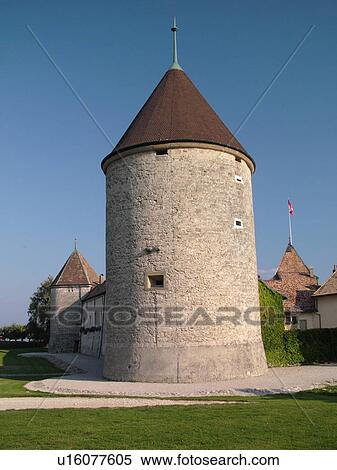 Switzerland, Europe, Vaud, La Cote, Rolle, Chateau de Rolle View Large Photo Image Stock Photography - Switzerland, Europe, Vaud, La Cote, Rolle, Chateau de Rolle. Fotosearch