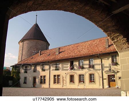 Switzerland, Europe, Vaud, La Cote, Rolle, Chateau de Rolle View Large Photo Image Stock Photography - Switzerland, Europe, Vaud, La Cote, Rolle, Chateau de Rolle. Fotosearch