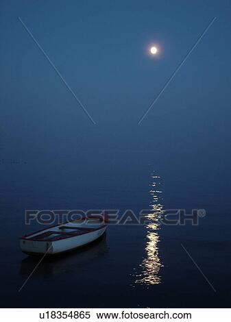 Switzerland, Europe, Vaud, La Cote, Rolle, Lake Geneva, Lac Leman, evening, full moon, wooden rowboat View Large Photo Image Stock Photography - Switzerland, Europe, Vaud, La Cote, Rolle, Lake Geneva, Lac Leman, evening, full moon, wooden rowboat. Fotosearch