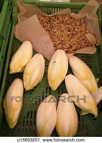 Switzerland, Europe, Vaud, Morges, La Cote, downtown, City Market, belgian endives, walnuts, close-up View Large Photo Image Stock Image - Switzerland, Europe, Vaud, Morges, La Cote, downtown, City Market, belgian endives, walnuts, close-up. Fotosearch