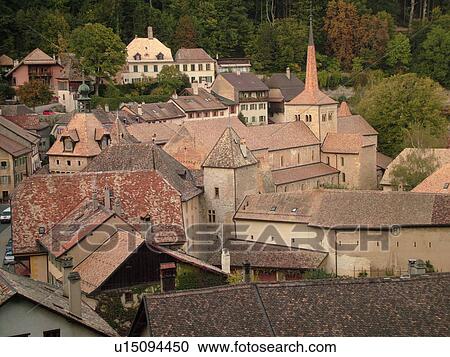 Switzerland, Europe, Vaud, Romainmotier View Large Photo Image Stock Image - Switzerland, Europe, Vaud, Romainmotier. Fotosearch