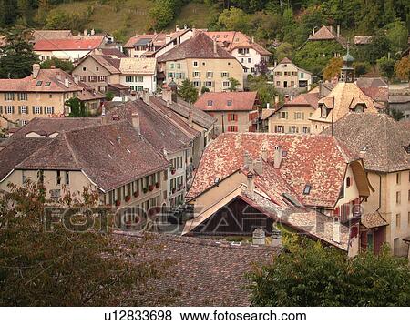 Switzerland, Europe, Vaud, Romainmotier View Large Photo Image Stock Photo - Switzerland, Europe, Vaud, Romainmotier. Fotosearch