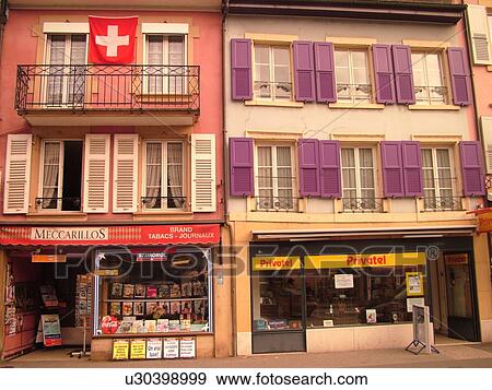 Switzerland, Europe, Vaud, Yverdon-les-Bains, downtown View Large Photo Image Stock Photo - Switzerland, Europe, Vaud, Yverdon-les-Bains, downtown. Fotosearch