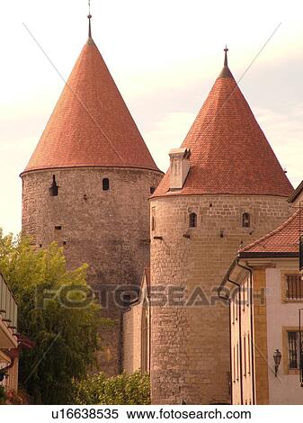 Switzerland, Europe, Vaud, Yverdon-les-Bains, downtown, castle View Large Photo Image Stock Photography - Switzerland, Europe, Vaud, Yverdon-les-Bains, downtown, castle. Fotosearch