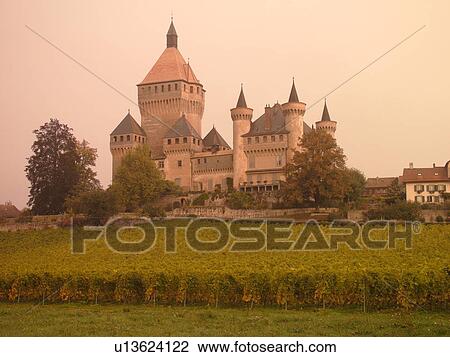 Switzerland, Europe, Vaud, Vufflens, La Cote, vineyards, Vufflens Le Chateau View Large Photo Image Stock Image - Switzerland, Europe, Vaud, Vufflens, La Cote, vineyards, Vufflens Le Chateau. Fotosearch