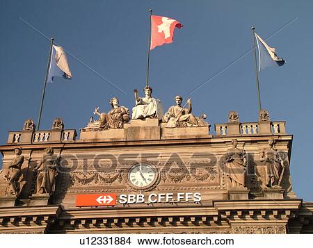 Switzerland, Europe, Zurich, Zuerich, downtown, train station View Large Photo Image Picture - Switzerland, Europe, Zurich, Zuerich, downtown, train station. Fotosearch