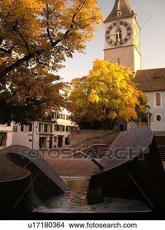 Switzerland, Europe, Zurich, Zuerich, St. Peters Kirche, clock tower View Large Photo Image Picture - Switzerland, Europe, Zurich, Zuerich, St. Peters Kirche, clock tower. Fotosearch