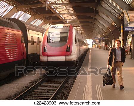 Switzerland, Europe, Zurich, Zuerich, downtown, train station, platform View Large Photo Image Stock Image - Switzerland, Europe, Zurich, Zuerich, downtown, train station, platform. Fotosearch
