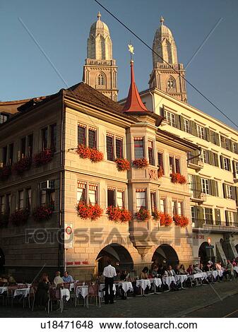 Switzerland, Europe, Zurich, Zuerich, Limmatquai, outdoor cafT View Large Photo Image Stock Photo - Switzerland, Europe, Zurich, Zuerich, Limmatquai, outdoor cafT. Fotosearch