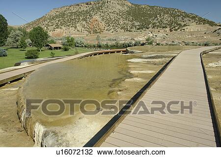 Thermopolis, WY, Wyoming, Hot Springs State Park, Terrace Walk View Large Photo Image Stock Image - Thermopolis, WY, Wyoming, Hot Springs State Park, Terrace Walk. Fotosearch