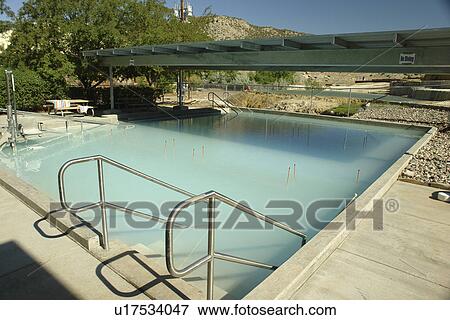 Stock Photo -  Thermopolis, WY, Wyoming, Hot Springs State Park, thermal pool. Fotosearch