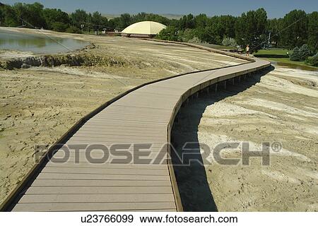 Stock Photo -  Thermopolis, WY, Wyoming, Hot Springs State Park, Terrace Walk. Fotosearch