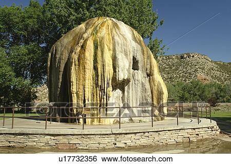 Stock Photograph -  Thermopolis, WY, Wyoming, Hot Springs State Park, Tepee Fountain. Fotosearch