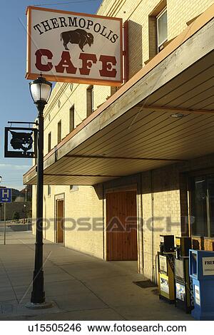 Stock Photograph -  Thermopolis, WY, Wyoming, Thermopolis CafT. Fotosearch