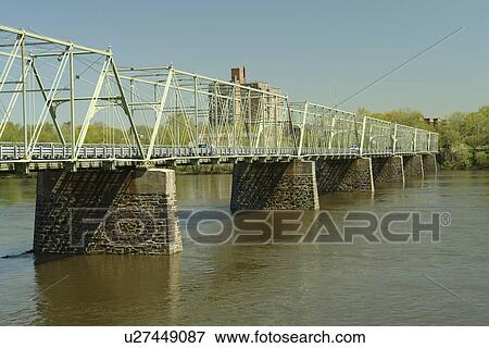 Stock Photo -  Trenton, NJ, New Jersey, Delaware River, bridge. Fotosearch