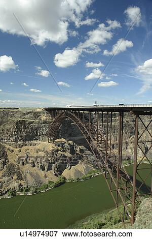Stock Photo -  Twin Falls, ID, Idaho, Perrine Memorial Bridge, Snake River Canyon. Fotosearch