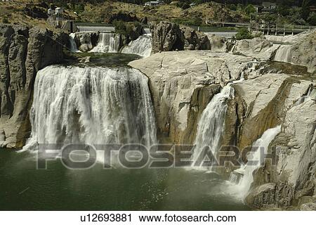 Stock Image -  Twin Falls, ID, Idaho, Shoshone Falls, Niagara of the West, Snake River, canyon. Fotosearch