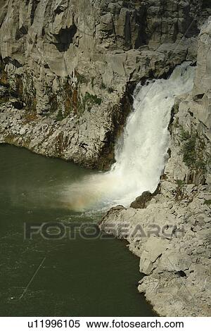 Stock Photography -  Twin Falls, ID, Idaho, Twin Falls (The Falls), Snake River, canyon. Fotosearch