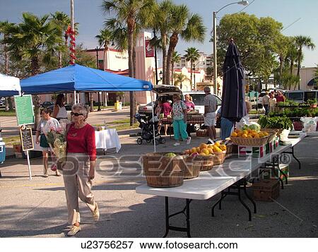 Stock Photo -  Venice, FL, Florida, downtown, outdoor market. Fotosearch