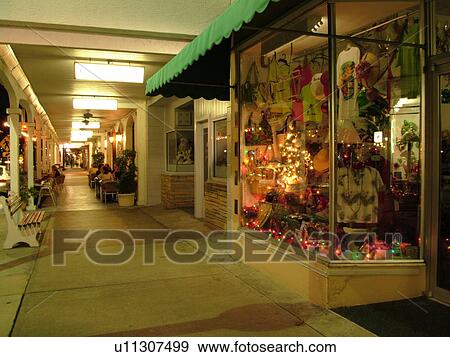 Venice, FL, Florida, downtown, upscale boutiques, galleries, restaurants, evening View Large Photo Image Stock Photo - Venice, FL, Florida, downtown, upscale boutiques, galleries, restaurants, evening. Fotosearch