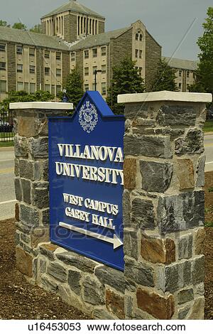 Villanova, PA, Pennsylvania, Villanova University, West Campus, Garey Hall, School of Law, entrance sign View Large Photo Image Stock Image - Villanova, PA, Pennsylvania, Villanova University, West Campus, Garey Hall, School of Law, entrance sign. Fotosearch