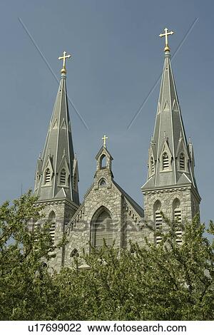 Stock Image -  Villanova, PA, Pennsylvania, Villanova University, St. Thomas of Villanova Church. Fotosearch