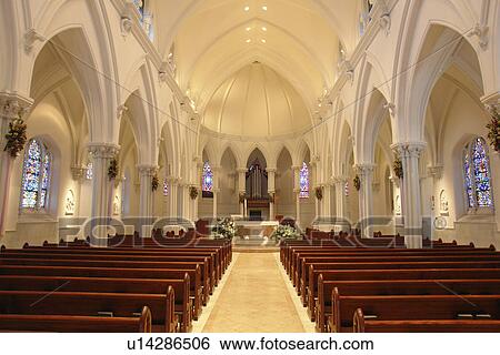 Stock Photograph -  Villanova, PA, Pennsylvania, Villanova University, St. Thomas of Villanova Church, interior. Fotosearch