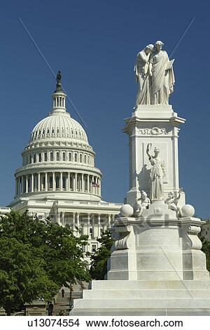 Picture -  Washington DC, D. C District of Columbia, U. S. Capitol Building, Peace Monument, Capitol Hill, Nation's Capital. Fotosearch