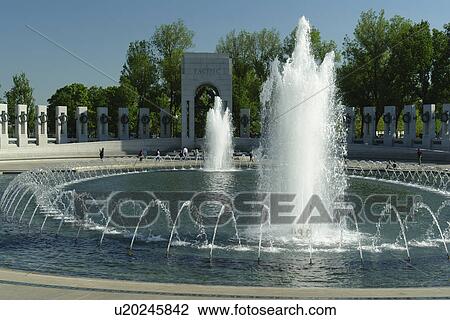Washington DC, D. C District of Columbia, World War II Memorial, Fountain, National Mall, Memorial Parks, Nation's Capital View Large Photo Image Stock Image - Washington DC, D. C District of Columbia, World War II Memorial, Fountain, National Mall, Memorial Parks, Nation's Capital. Fotosearch