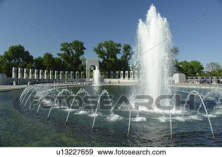Washington DC, D. C District of Columbia, World War II Memorial, Fountain, Memorial Pillars, National Mall, Memorial Parks, Nation's Capital View Large Photo Image Stock Photo - Washington DC, D. C District of Columbia, World War II Memorial, Fountain, Memorial Pillars, National Mall, Memorial Parks, Nation's Capital. Fotosearch