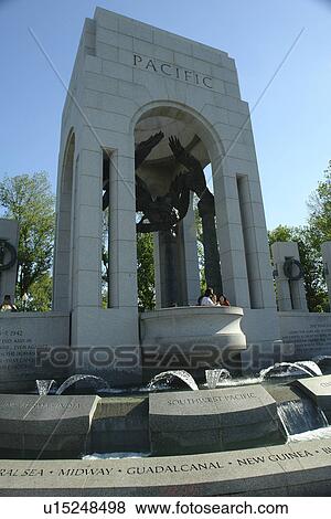 Stock Photo -  Washington DC, D. C District of Columbia, World War II Memorial, Pacific Pavilion, National Mall, Memorial Parks, Nation's Capital. Fotosearch