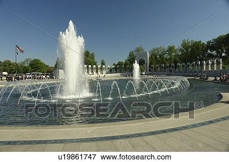 Washington DC, D. C District of Columbia, World War II Memorial, Fountain, National Mall, Memorial Parks, Nation's Capital View Large Photo Image Stock Photo - Washington DC, D. C District of Columbia, World War II Memorial, Fountain, National Mall, Memorial Parks, Nation's Capital. Fotosearch
