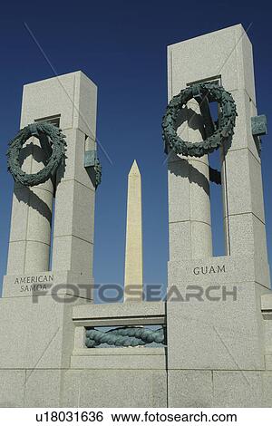 Washington DC, D. C District of Columbia, World War II Memorial, Memorial Pillars, National Mall, Memorial Parks, Nation's Capital, Washington Monument View Large Photo Image Stock Photograph - Washington DC, D. C District of Columbia, World War II Memorial, Memorial Pillars, National Mall, Memorial Parks, Nation's Capital, Washington Monument. Fotosearch