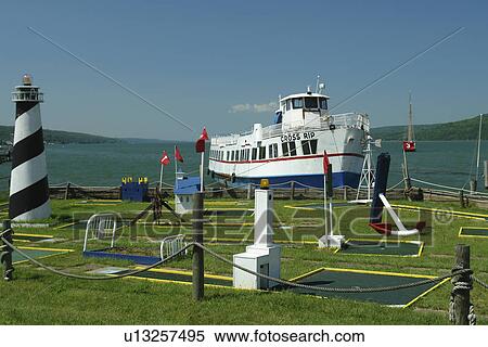 Watkins Glen, NY, New York, Finger Lakes, Seneca Lake, sightseeing excursion boat, mini golf course View Large Photo Image Stock Photography - Watkins Glen, NY, New York, Finger Lakes, Seneca Lake, sightseeing excursion boat, mini golf course. Fotosearch