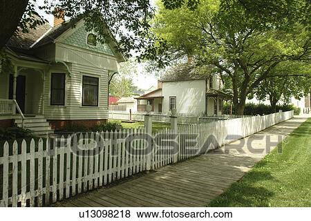 Stock Photo -  West Branch, IA, Iowa, Herbert Hoover National Historic Site, birthplace cottage. Fotosearch