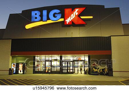 Stock Photograph -  West Chester, PA, Pennsylvania, Big KMart Store, discount department stores, evening. Fotosearch