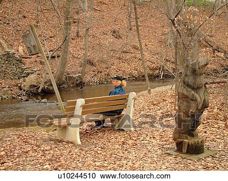 West Chester, PA, Pennsylvania, Hershey's Mill Chester County, woman sitting on a park bench, nature trail View Large Photo Image Stock Image - West Chester, PA, Pennsylvania, Hershey's Mill Chester County, woman sitting on a park bench, nature trail. Fotosearch