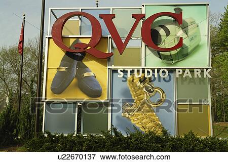 Stock Photo -  West Chester, PA, Pennsylvania, Chester County, QVC Studio Tour Park, entrance sign. Fotosearch
