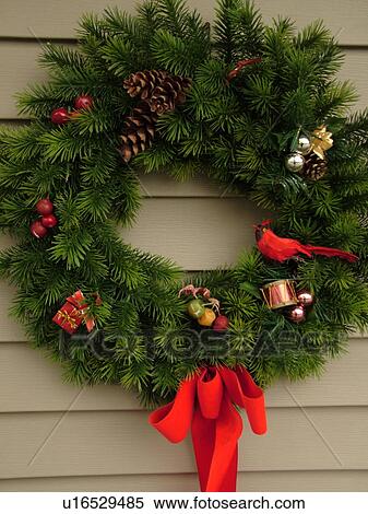 Stock Photography -  West Chester, PA, Pennsylvania, Hershey's Mill Chester County, Christmas wreath. Fotosearch