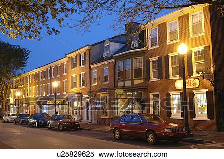 West Chester, PA, Pennsylvania, Chester County, Main Street, downtown, evening View Large Photo Image Stock Photography - West Chester, PA, Pennsylvania, Chester County, Main Street, downtown, evening. Fotosearch